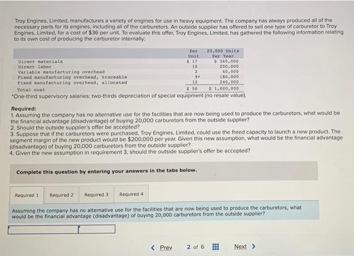 solved-troy-engines-limited-manufactures-a-variety-of-chegg