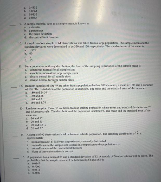 Solved Multiple Choice Identify the choice that best | Chegg.com