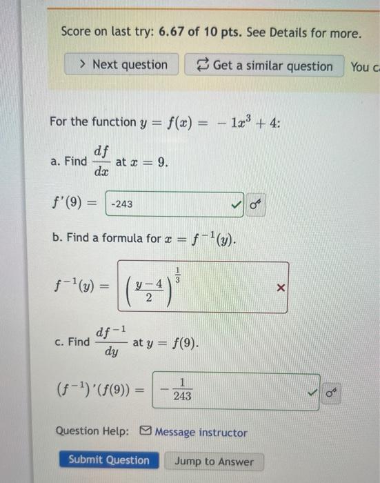 Solved Score on last try: 6.67 of 10pts. See Details for | Chegg.com