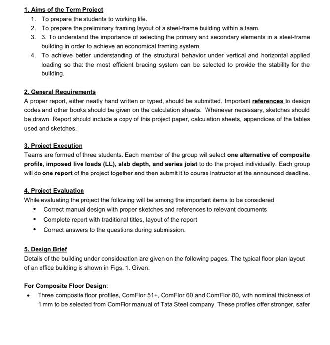 Solved 1. Aims of the Term Project 1. To prepare the | Chegg.com