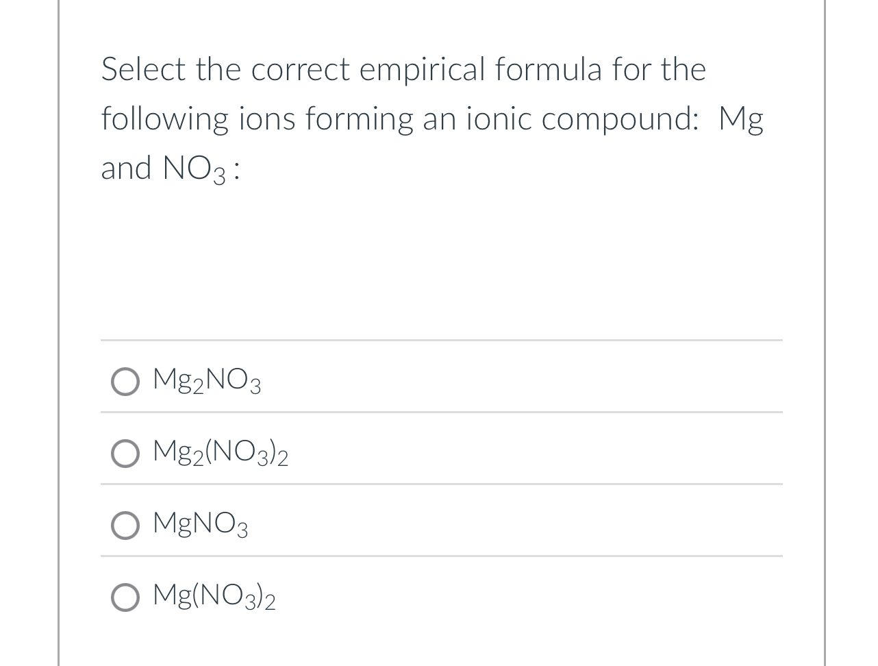Solved Select the correct empirical formula for the | Chegg.com