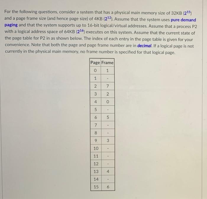 Solved > Question 7 2 pts How many page frames are there in | Chegg.com