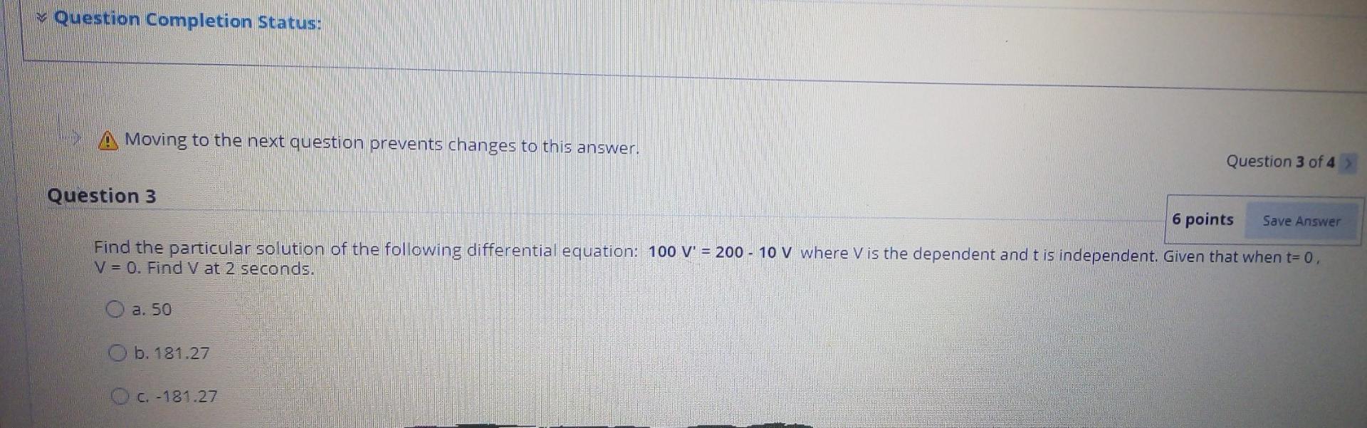 Solved Question Completion Status: Moving to the next | Chegg.com