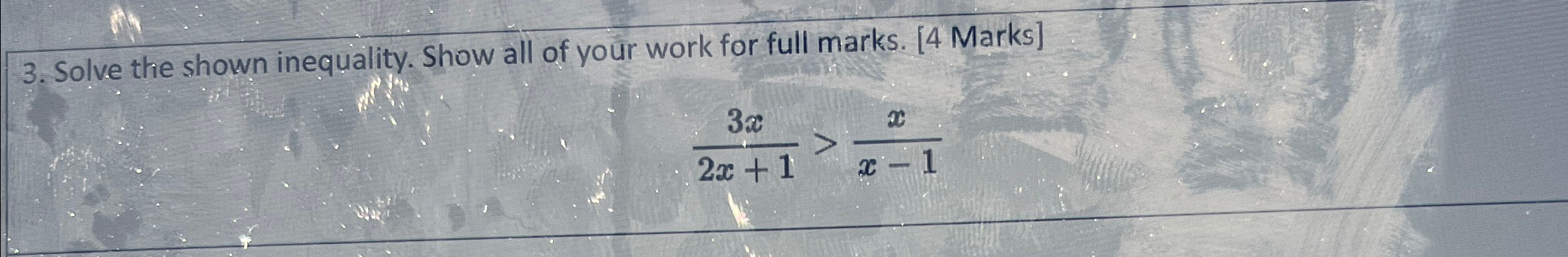 Solved Solve the shown inequality. Show all of your work for | Chegg.com