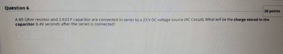 Solved Question 5 20 points Save Ans A circuit is composed | Chegg.com