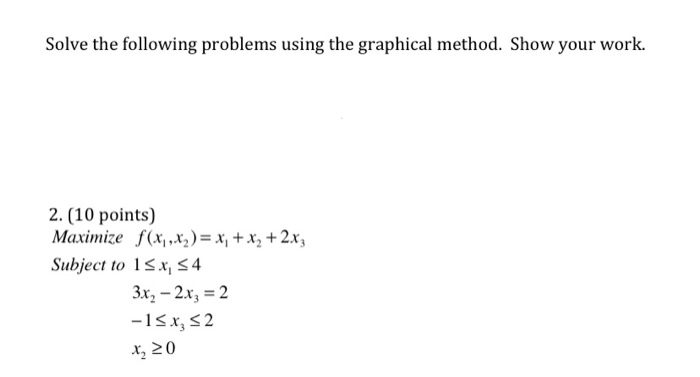 Solved Solve the following problems using the graphical | Chegg.com