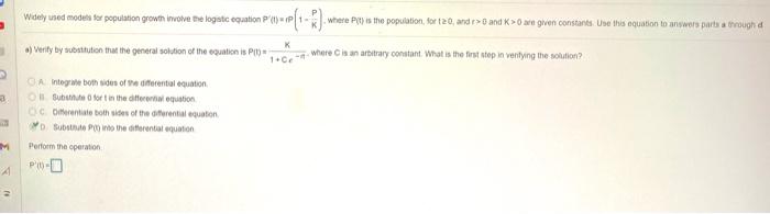 Solved Widely used models for population growth involve the | Chegg.com