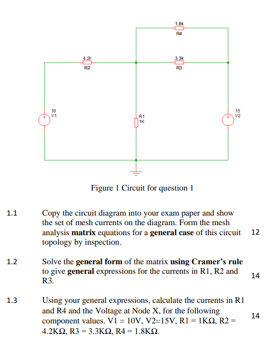 Solved Figure 1 ﻿Circuit for question 11.1 ﻿Copy the circuit | Chegg.com