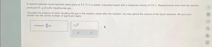 Solved A reaction between liquid reactants takes place at | Chegg.com