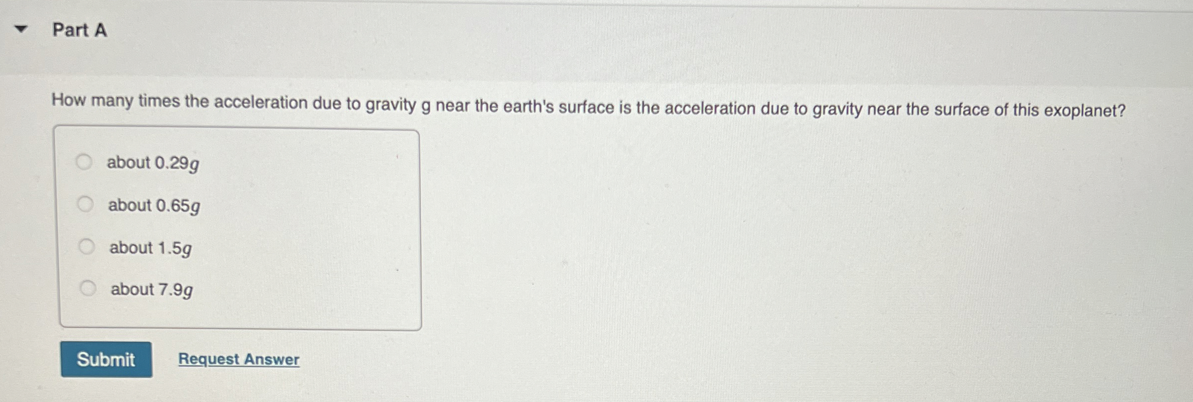 Solved Part AHow many times the acceleration due to gravity | Chegg.com