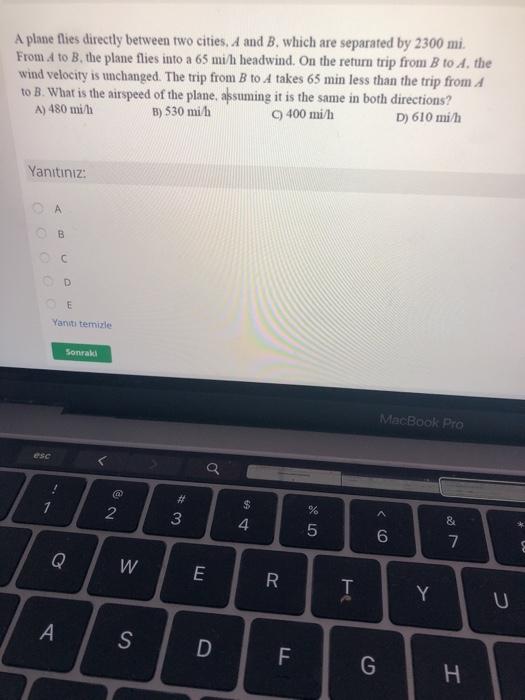 Solved A Plane Flies Directly Between Two Cities, A And B, | Chegg.com