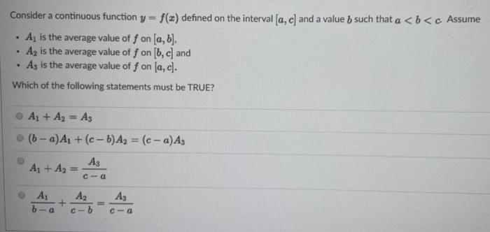 Solved Consider a continuous function y = f(x) defined on | Chegg.com