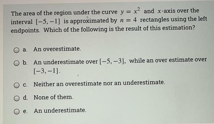 Solved The area of the region under the curve y = x2 and | Chegg.com