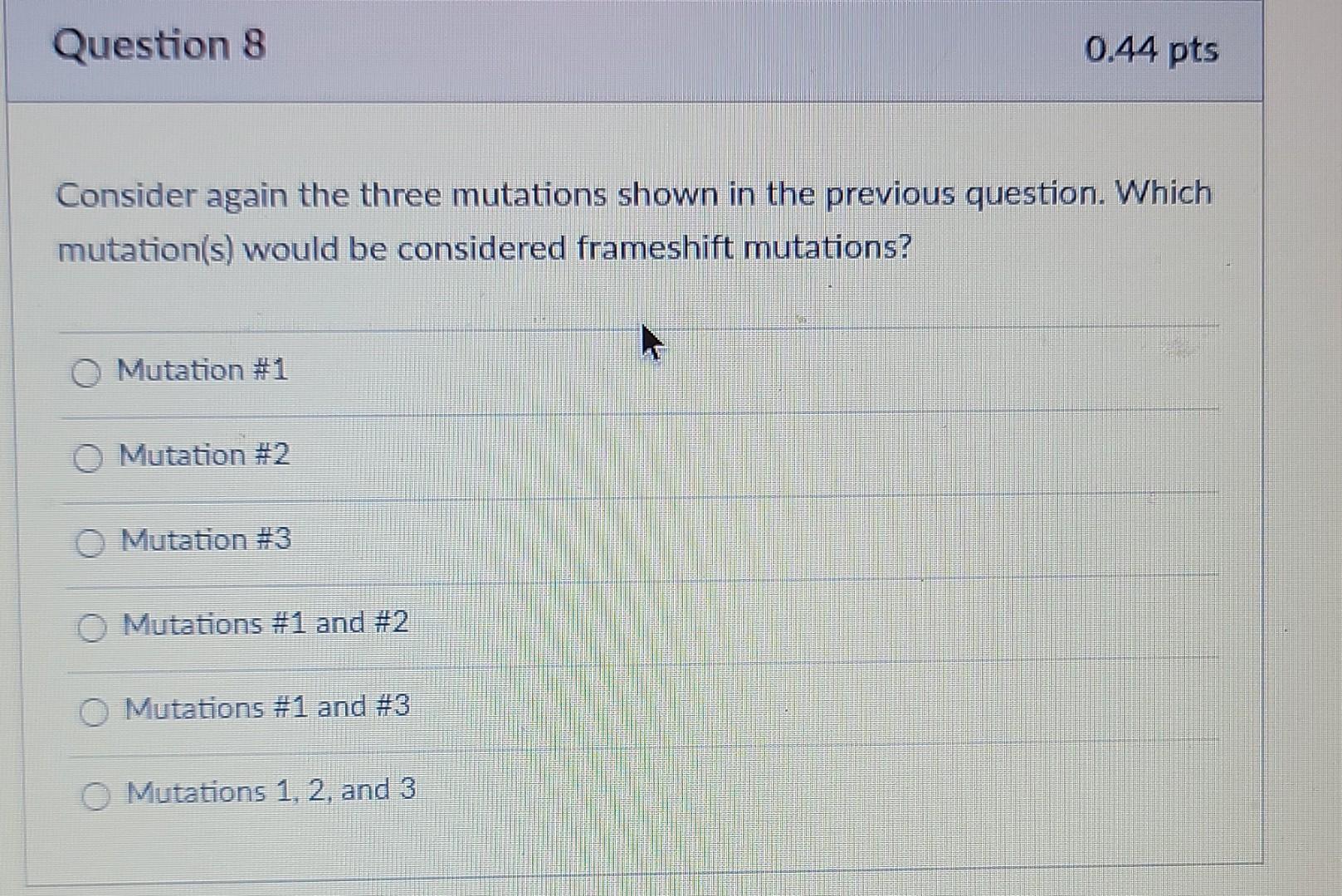 Solved > Question 7 0.44 pts Consider the three different | Chegg.com