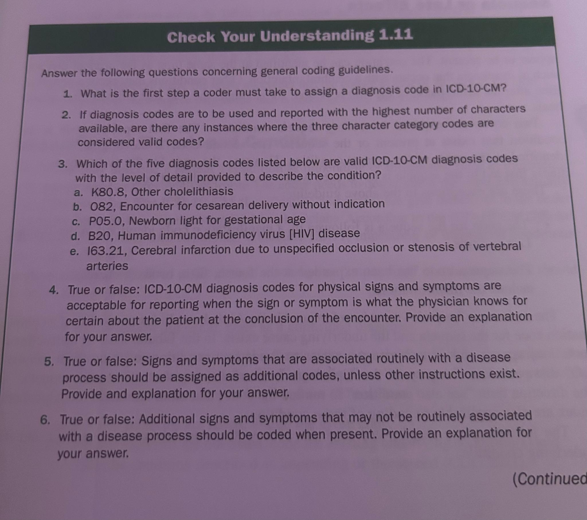 Solved Check Your Understanding 1.11Answer The Following | Chegg.com