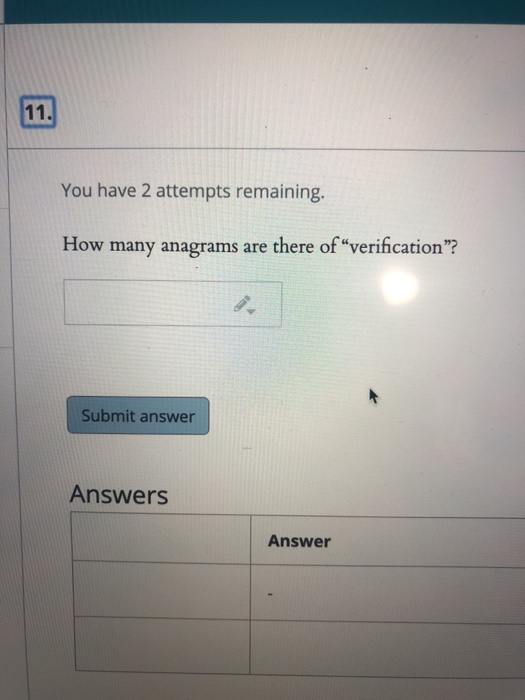 Solved 10. You have 2 attempts remaining | Chegg.com