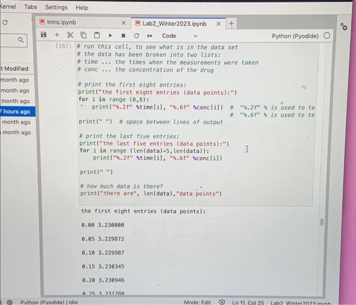 Solved Complete the code below to create a table of values | Chegg.com