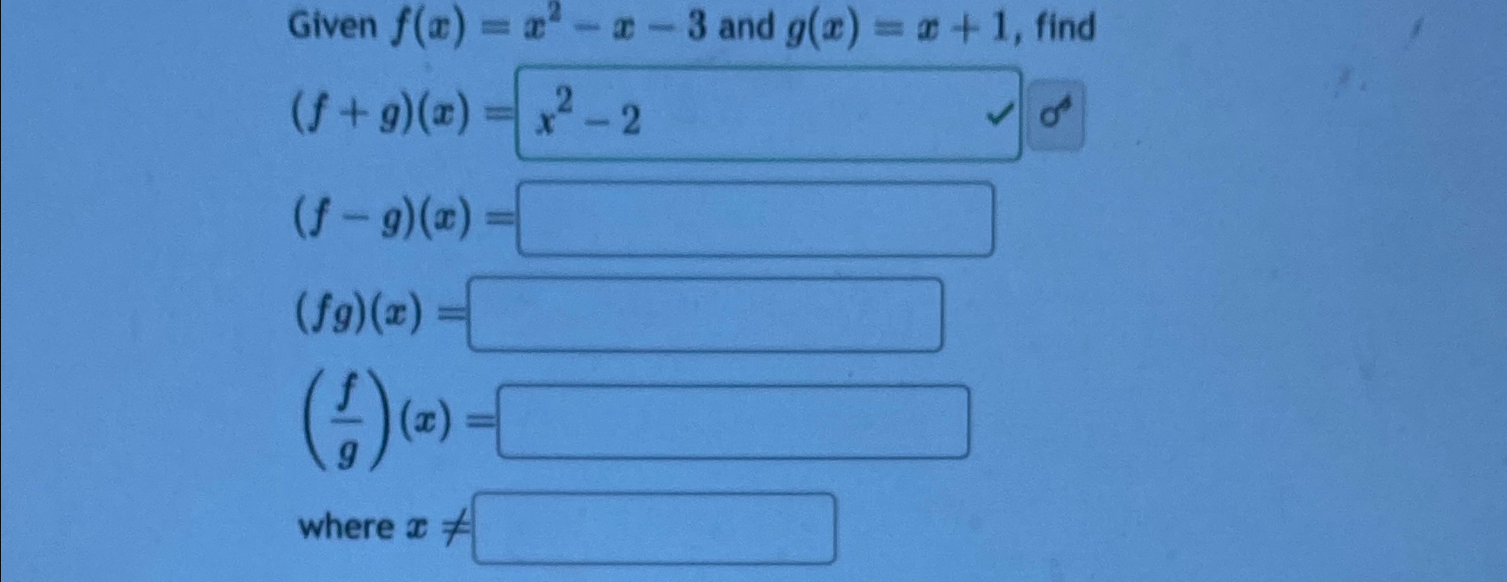 Solved Given F X X2 X 3 ﻿and G X X 1 ﻿find F G X