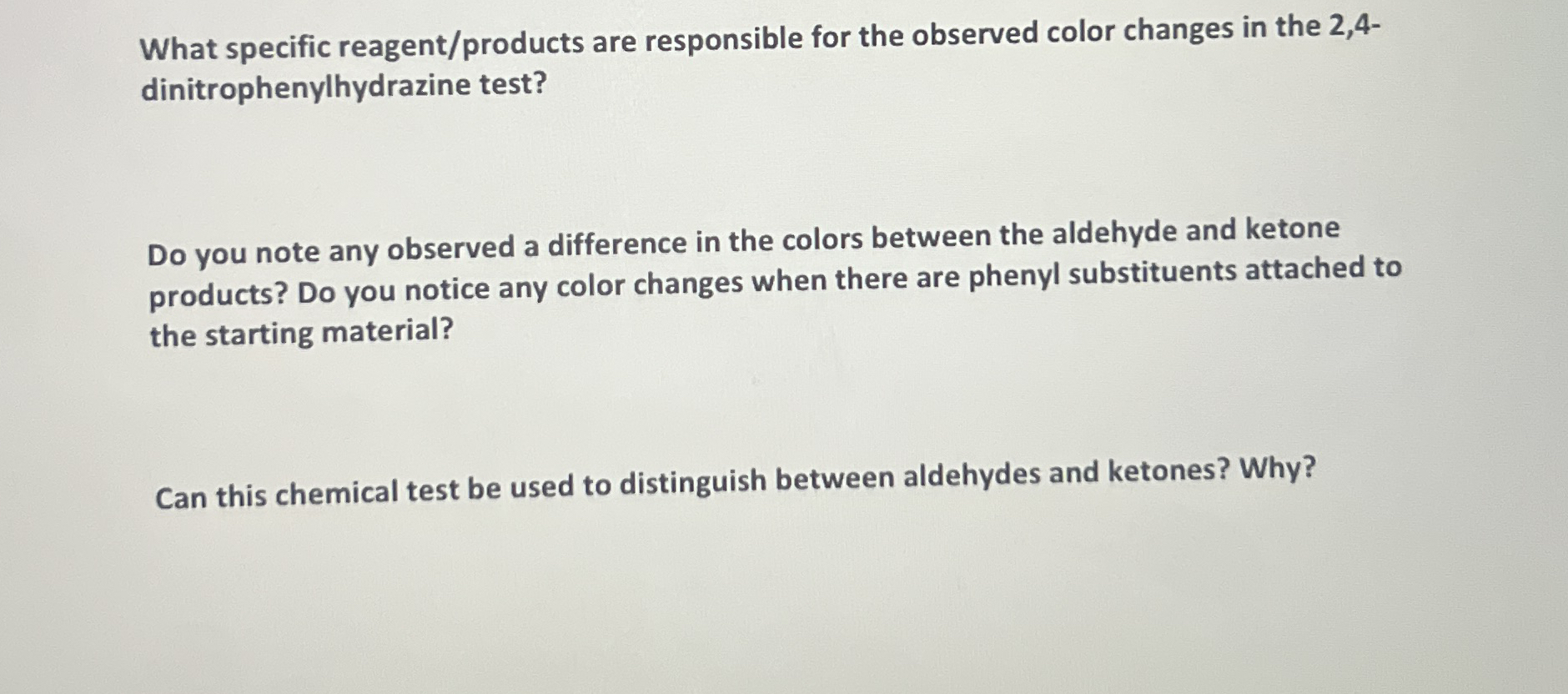 Solved What specific reagent/products are responsible for | Chegg.com