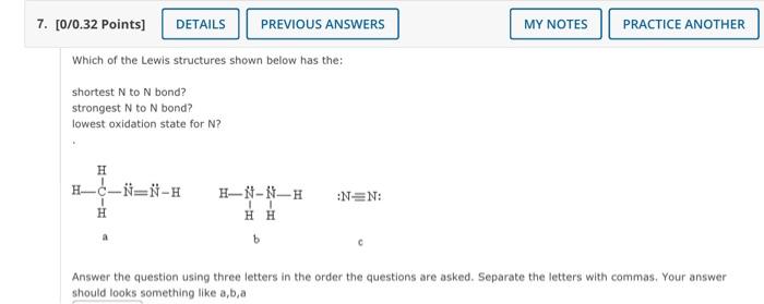 Solved Which of the Lewis structures shown below has the: | Chegg.com