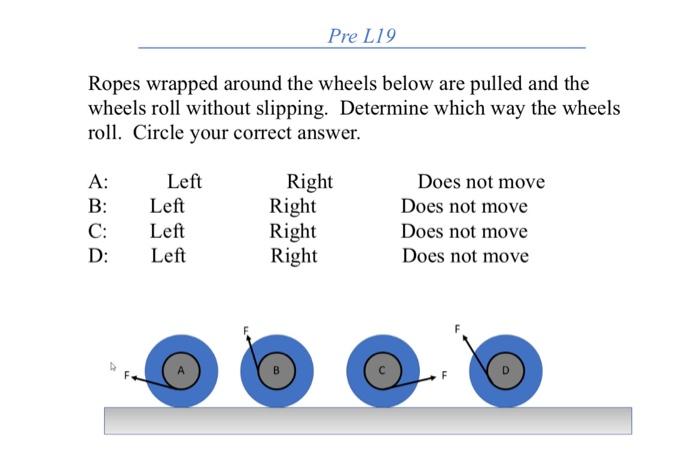 Solved Pre 119 Ropes wrapped around the wheels below are | Chegg.com