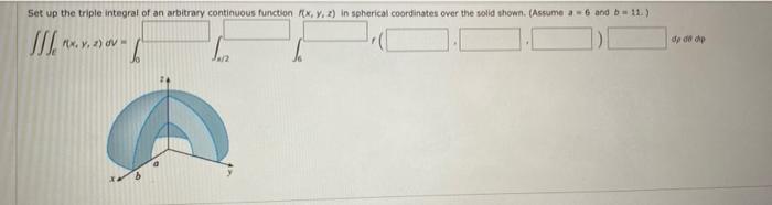 Solved Set up the triple integral of an arbitrary continuous | Chegg.com