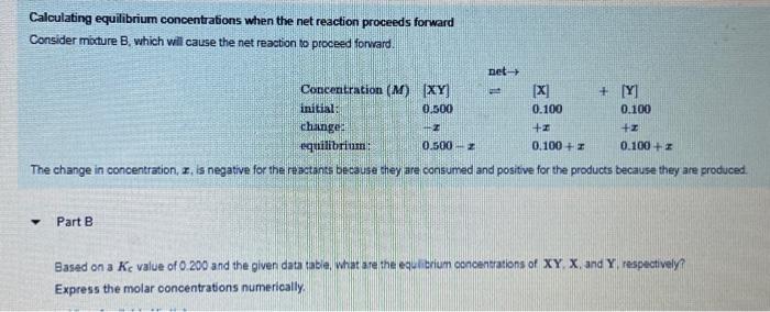 Solved Calculating Equilibrium Concentrations When The Net | Chegg.com