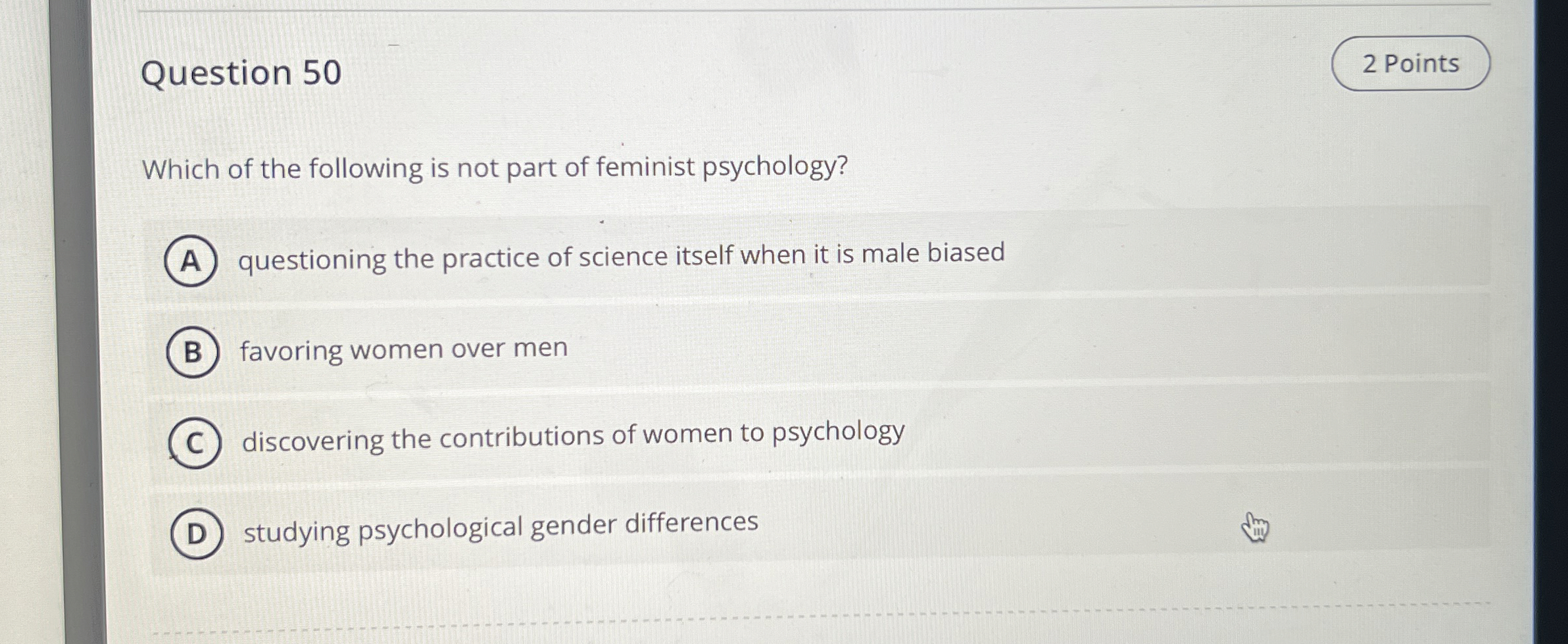Solved Question 502 ﻿PointsWhich of the following is not | Chegg.com
