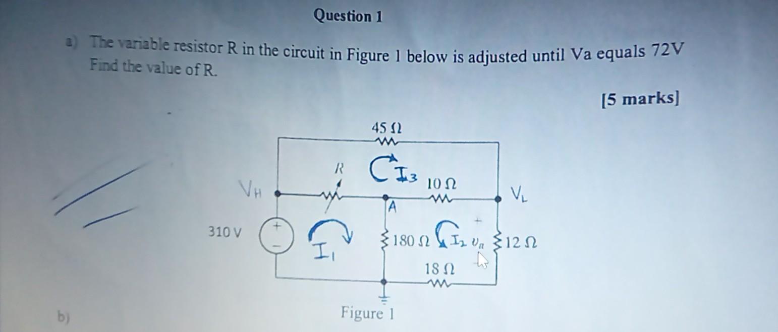 Solved A The Variable Resistor R In The Circuit In Figure 1