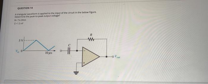Solved QUESTION 14 A triangular waveform is applied to the | Chegg.com