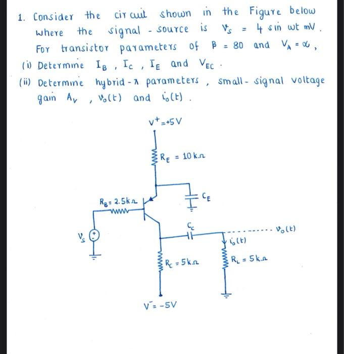 Solved งs 1. Consider the circuit shown in the Figure below | Chegg.com