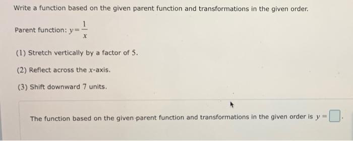 Solved Write a function based on the given parent function | Chegg.com