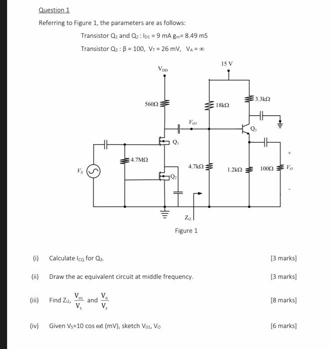 Solved Question 1 Referring to Figure 1, the parameters are | Chegg.com