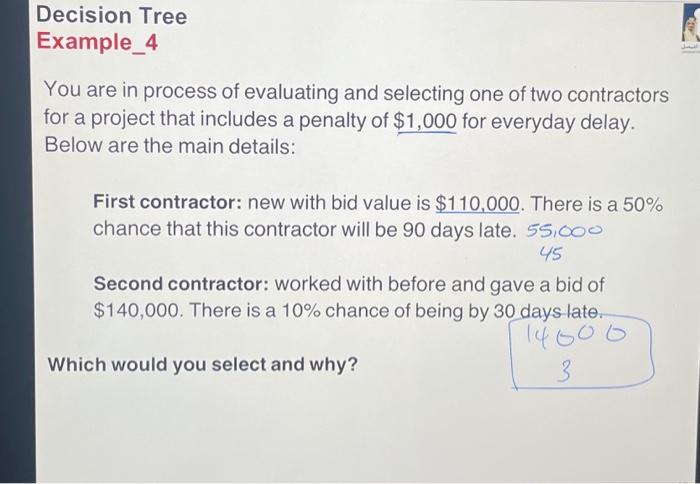 Solved Decision Tree Example_4 You are in process of | Chegg.com