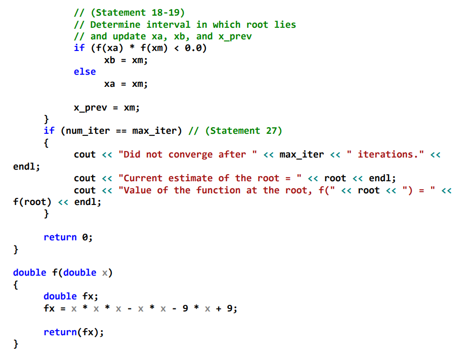 Solved Modify the bisection method program (bisection.cpp) | Chegg.com