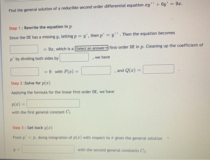 Solved Find The General Solution Of A Reducible Second Order | Chegg.com