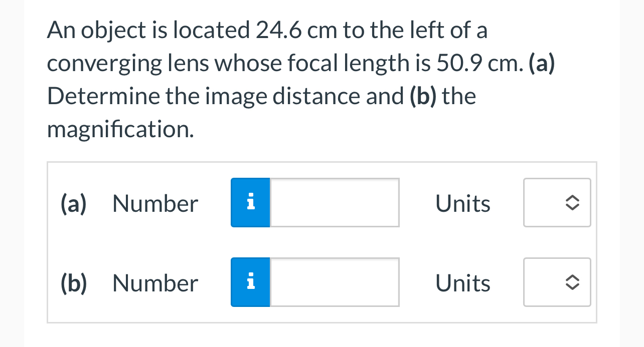 Solved An object is located 24.6 ﻿cm to the left of a | Chegg.com