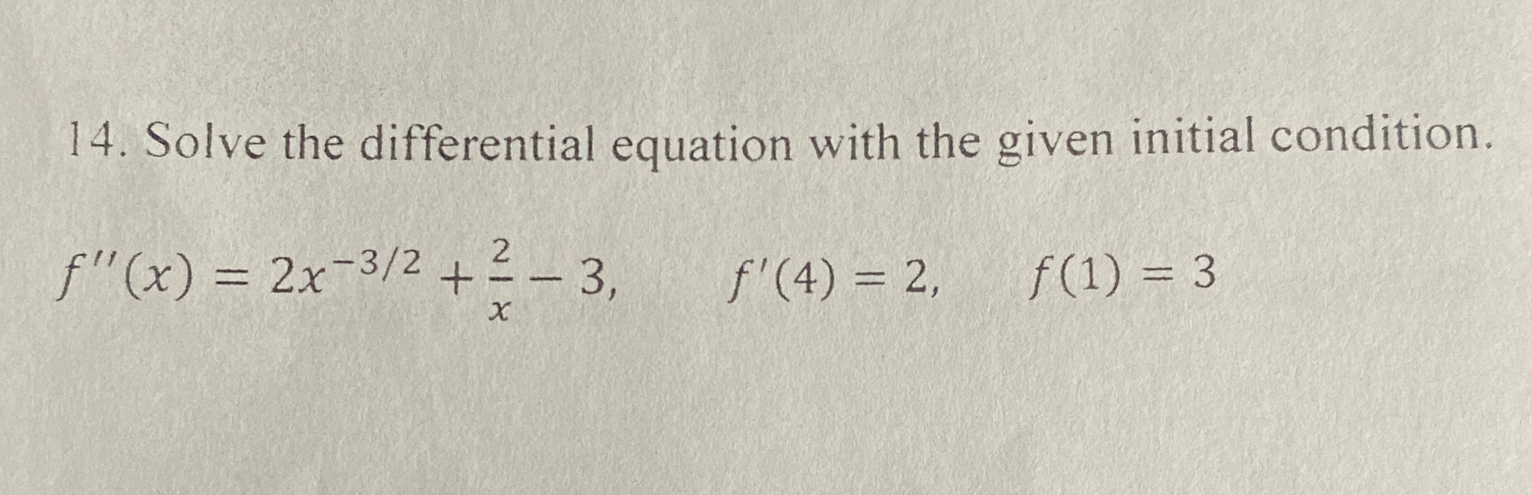 Solved Solve the differential equation with the given | Chegg.com