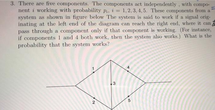 Solved 3. There are five components. The components act | Chegg.com