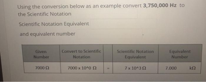 Solved Using the conversion below as an example convert | Chegg.com