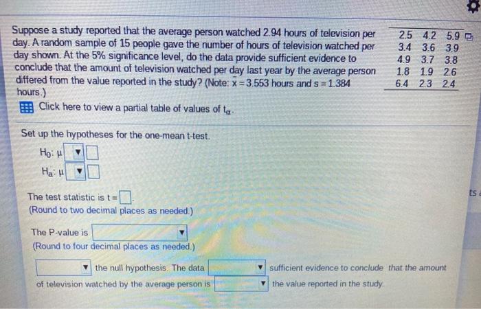 Solved Suppose a study reported that the average person | Chegg.com
