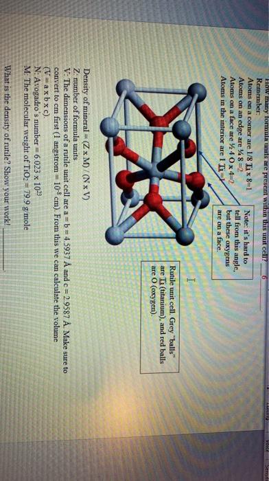 Solved Huu Yor Et How Many Formula Units Are Present With Chegg Com