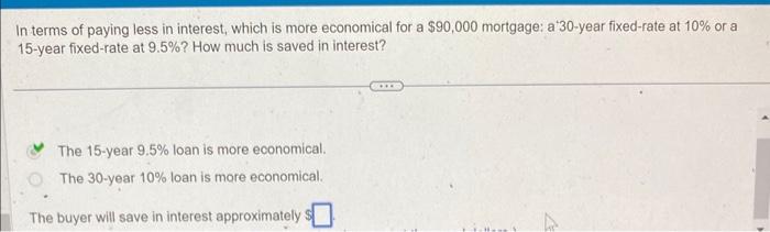 Solved In terms of paying less in interest, which is more | Chegg.com