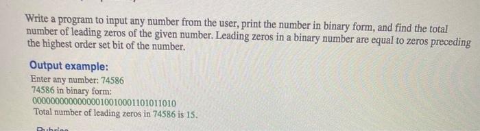 Solved Write a program to input any number from the user, | Chegg.com