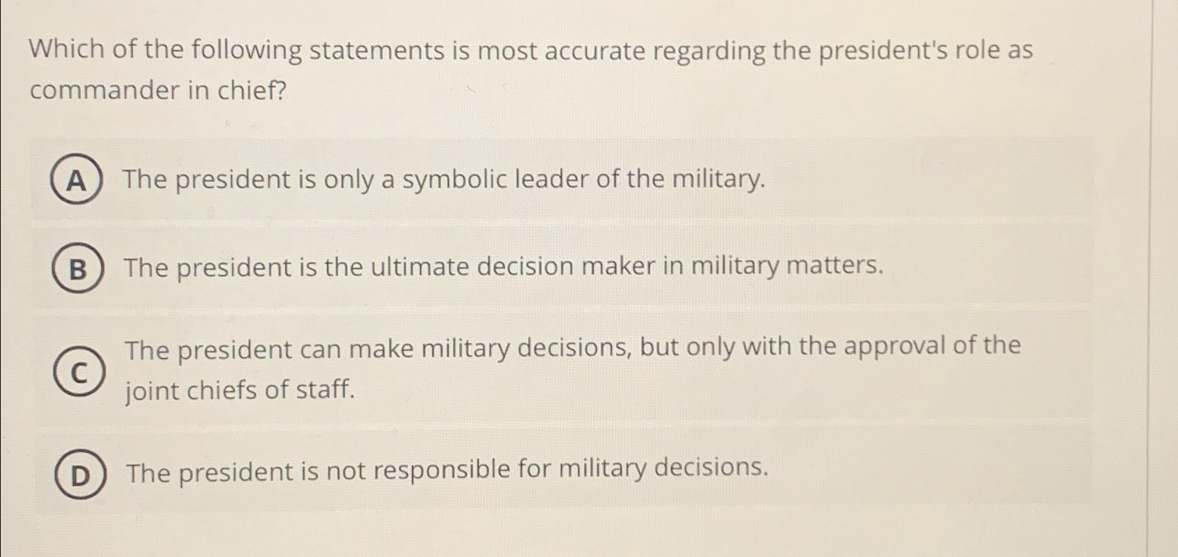 Solved Which of the following statements is most accurate | Chegg.com