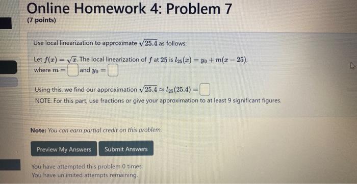 Solved Online Homework 4: Problem 7 (7 points) Use local | Chegg.com