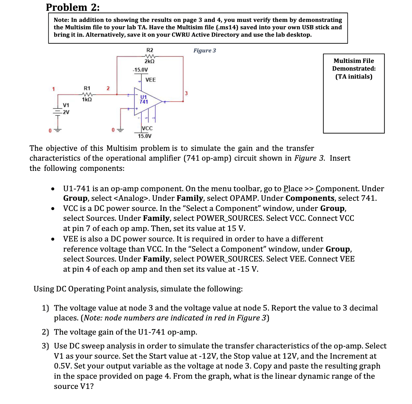 Solved Problem 2: PLEASE show all work and show multisim | Chegg.com