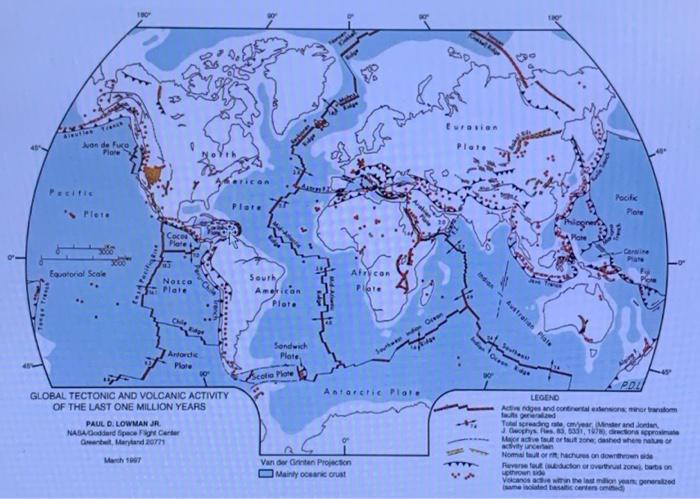 Solved Features to include: trenches, mid-ocean ridges, rift | Chegg.com