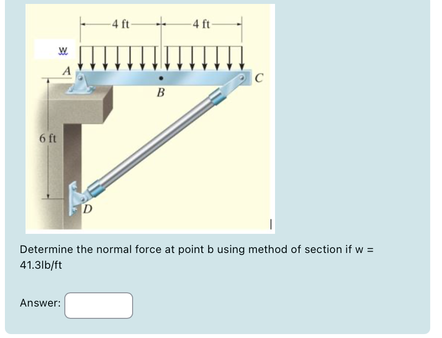 Solved Determine the normal force at ﻿point b ﻿using method | Chegg.com