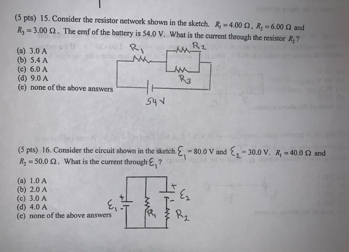 Solved (5 pts) 15. Consider the resistor network shown in